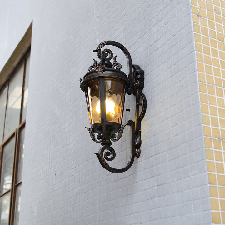 Traditional European Waterproof Aluminum Glass Cylinder 1-Light Wall Sconce Lamp For Outdoor Patio | Kalsten
