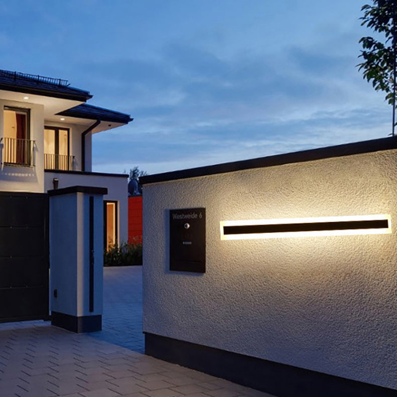 Modern Minimalist Long Rectangular Aluminum Acrylic LED Wall Sconce Lamp For Garden | Kalsten
