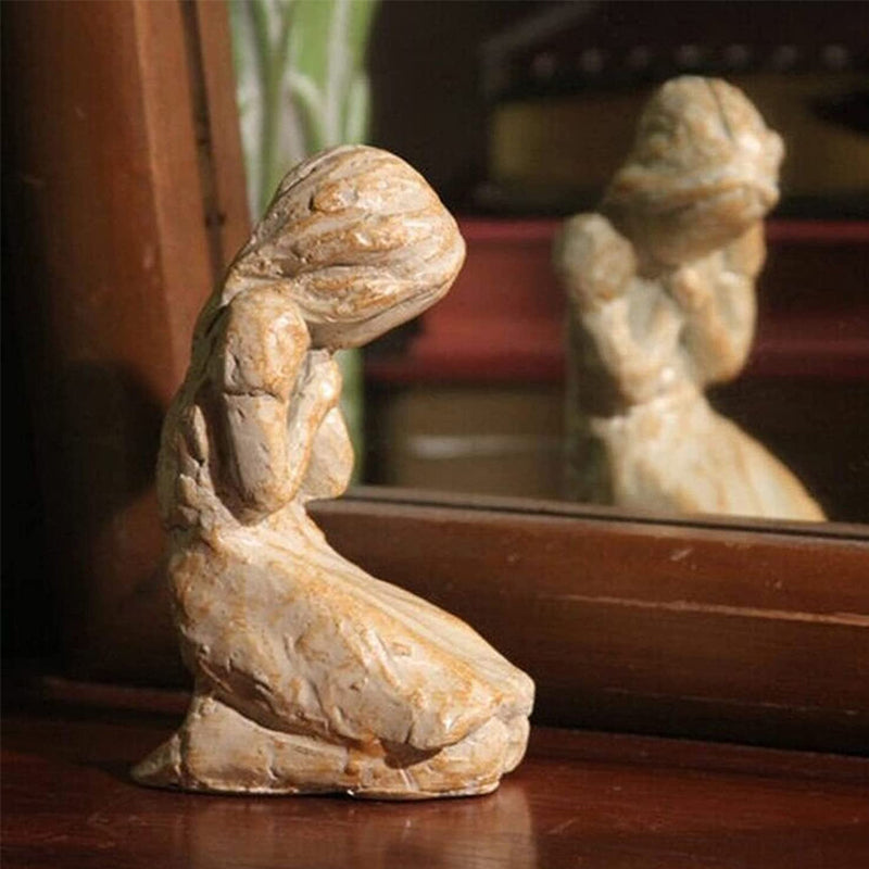 Kalsten | Sweet Hour of Prayer, beautiful hand-cast inspiring sculpture of a praying woman