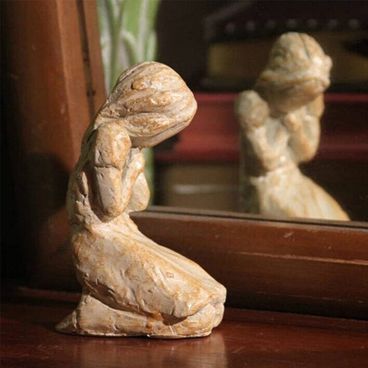 Kalsten | Sweet Hour of Prayer, beautiful hand-cast inspiring sculpture of a praying woman