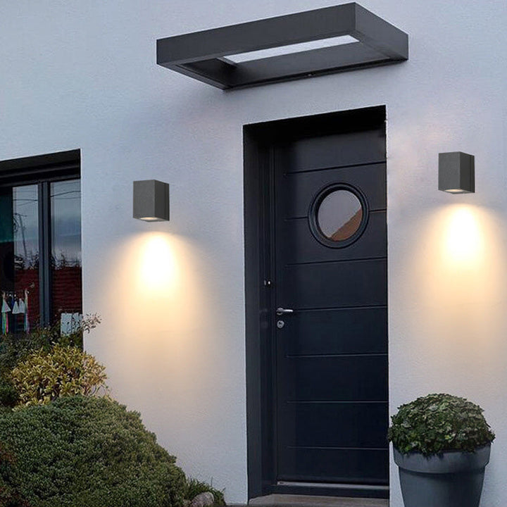 Contemporary Industrial Rectangular Aluminum 1-Light Outdoor Wall Sconce Lamp For Garden | Kalsten