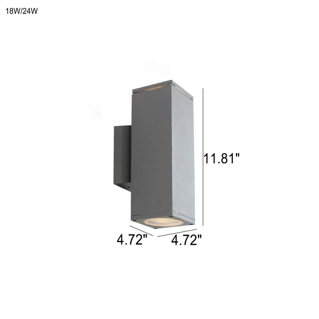 Modern Minimalist Square Column LED Luminous Outdoor Waterproof Wall Sconce Lamp | Kalsten