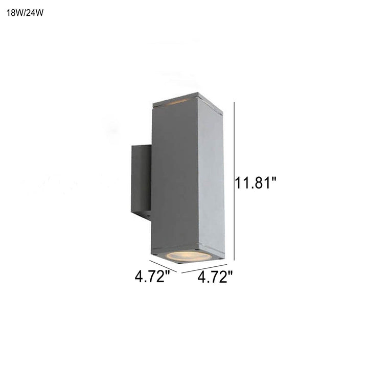 Modern Minimalist Square Column LED Luminous Outdoor Waterproof Wall Sconce Lamp | Kalsten