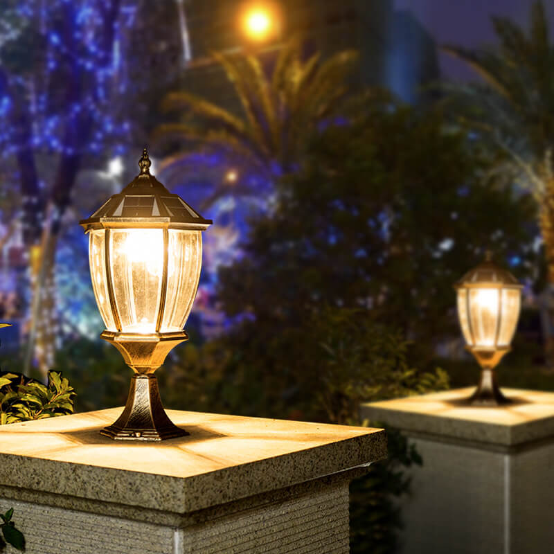 Outdoor Solar Waterproof Aluminum Glass 1-Light Lawn Landscape Light | Kalsten