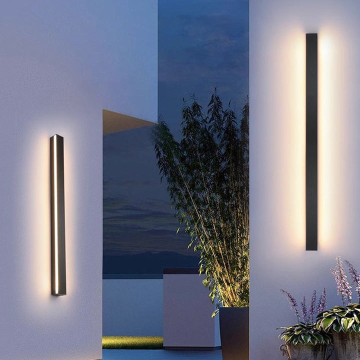 Modern Minimalist Long Rectangular Aluminum Acrylic LED Wall Sconce Lamp For Garden | Kalsten