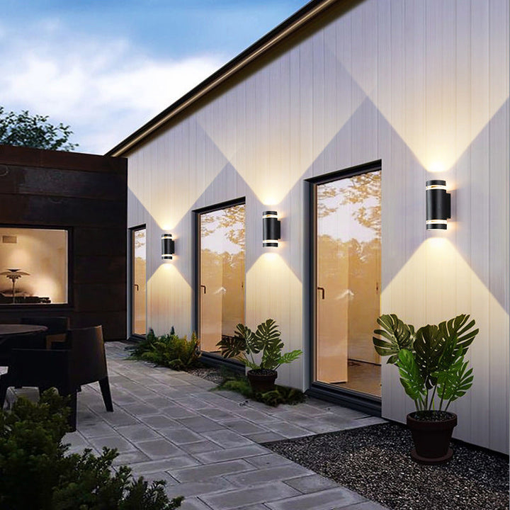 Contemporary Industrial Waterproof Aluminum Cylinder LED Up And Down Luminous Spotlight Wall Sconce Lamp For Outdoor Patio | Kalsten