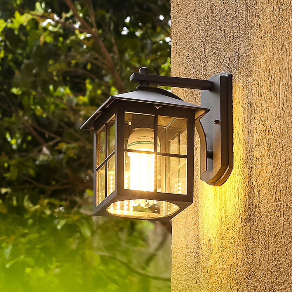 Modern Simplicity Waterproof Aluminum Square Glass Shade 1-Light Wall Sconce Lamp For Outdoor Patio | Kalsten
