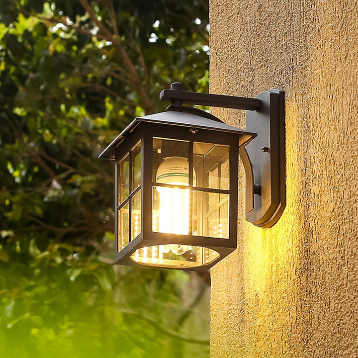 Modern Simplicity Waterproof Aluminum Square Glass Shade 1-Light Wall Sconce Lamp For Outdoor Patio | Kalsten