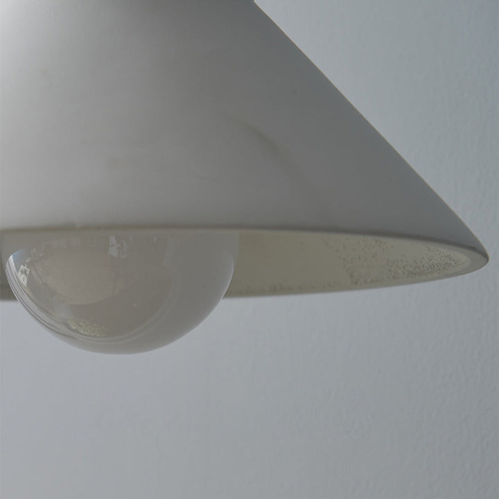 Modern White Concrete Cone Pendant Light | Kalsten