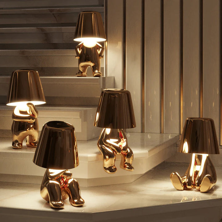 Thinker Little Golden Man Table Lamp | Kalsten