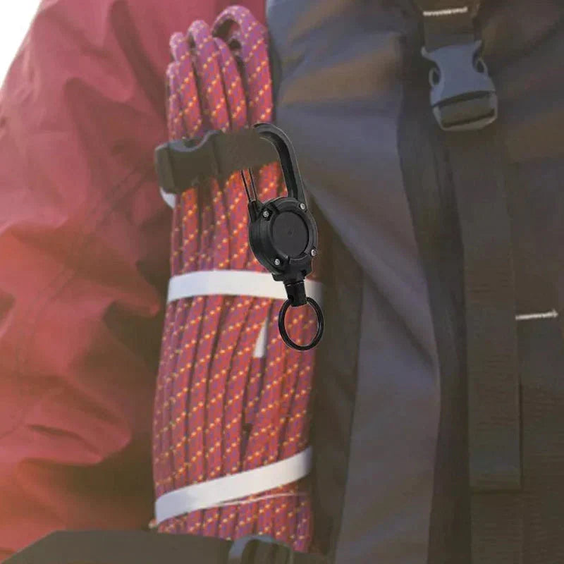 Tactical Anti-theft Metal Cable Keychain Retractable Automatic Outdoor Luya | Kalsten