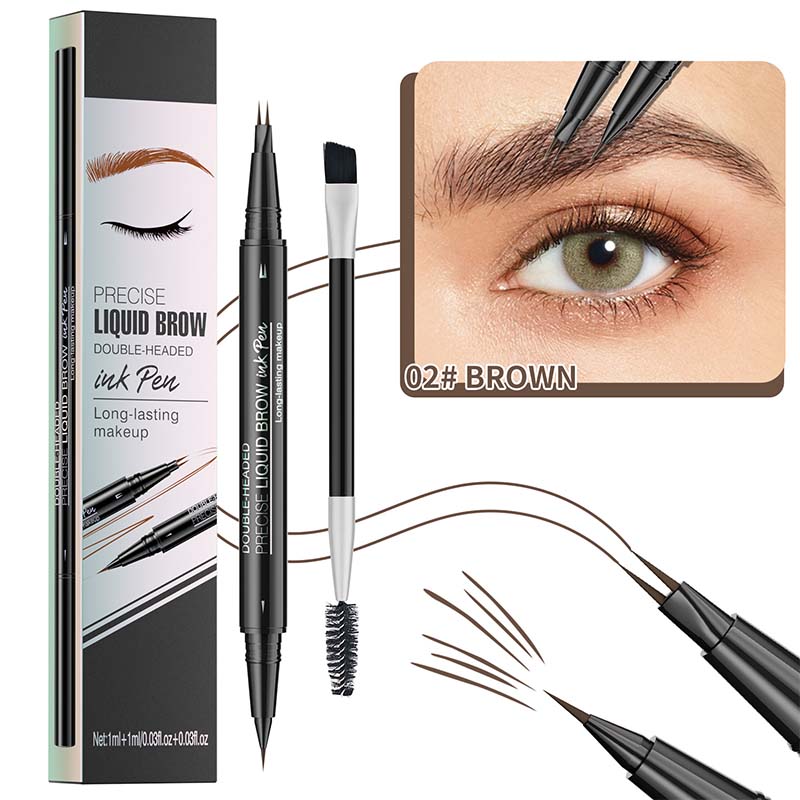 Skanto | 2-in-1 Dual-Ended Eyebrow Pencil with Micro-Fork Tip Applicator and Precision Brush Tip