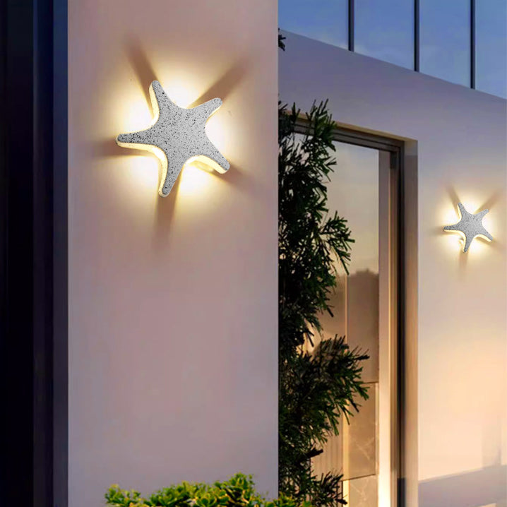 Kalsten | Contemporary Simplicity Aluminum Starfish Design LED Waterproof Wall Lantern Lamp for Outdoor Terrace