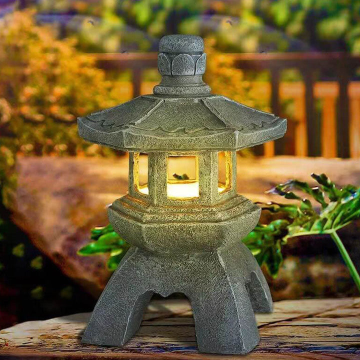 Retro Decorative Solar Tower Resin LED Outdoor Landscape Lighting | Kalsten