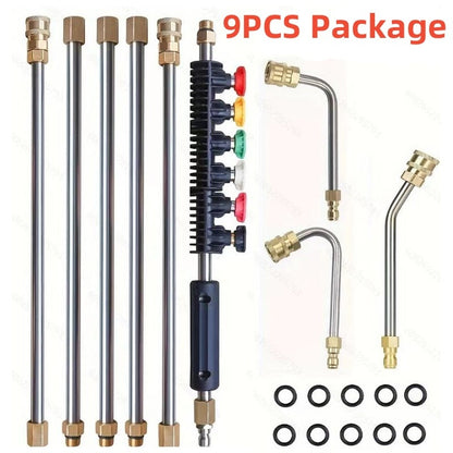 4000 PSI Telescopic high-pressure cleaner lance set for gutter and roof drainage as well as wall cleaning