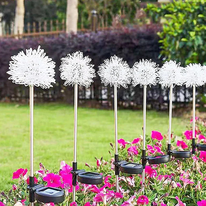 Solar LED Garden Light (2 pieces) Dandelion Design with Spike | Kalsten