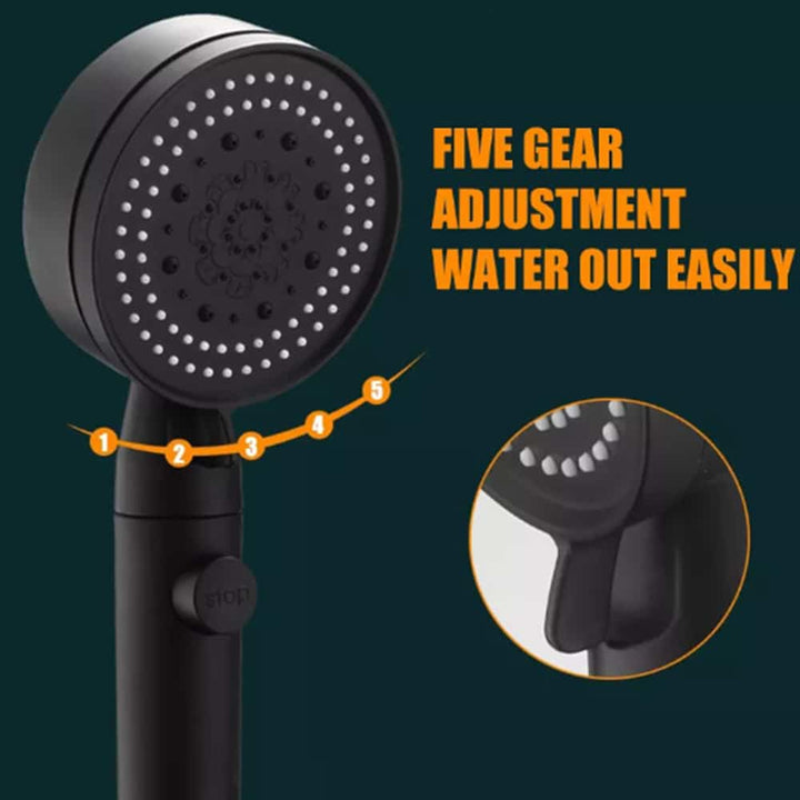 Shower head with 5 functions - black | Kalsten