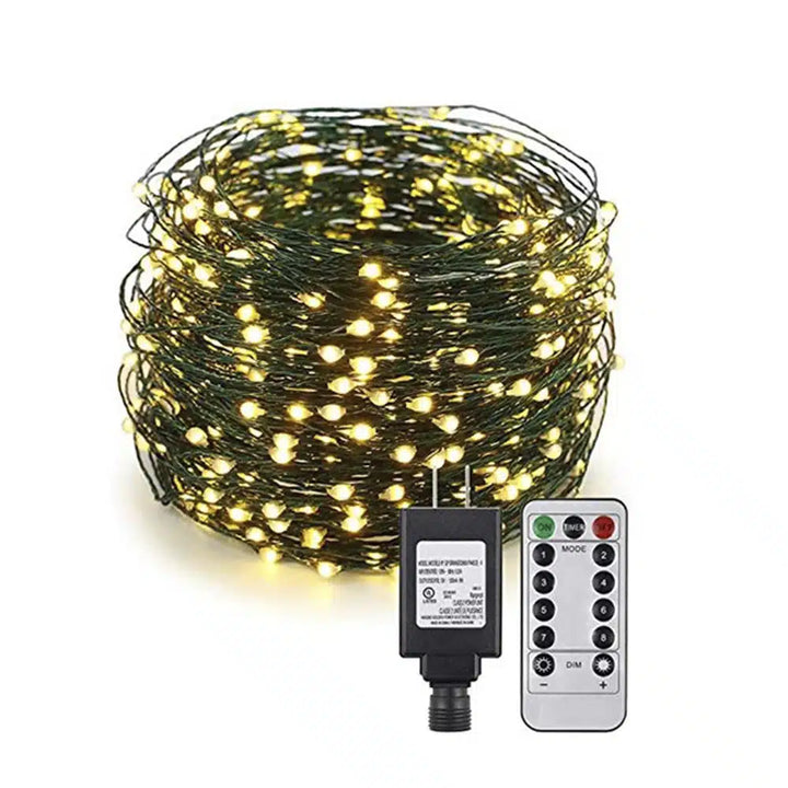LED string lights with remote control and 8 light settings – 30/40/50 meters – | Kalsten