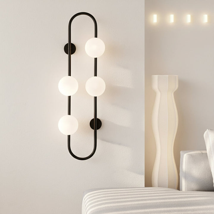 LED Wall Sconce Light – Modern 4-Ball Glass Bubble Postmodern (62x24cm / 24.4x9.4in) | Kalsten