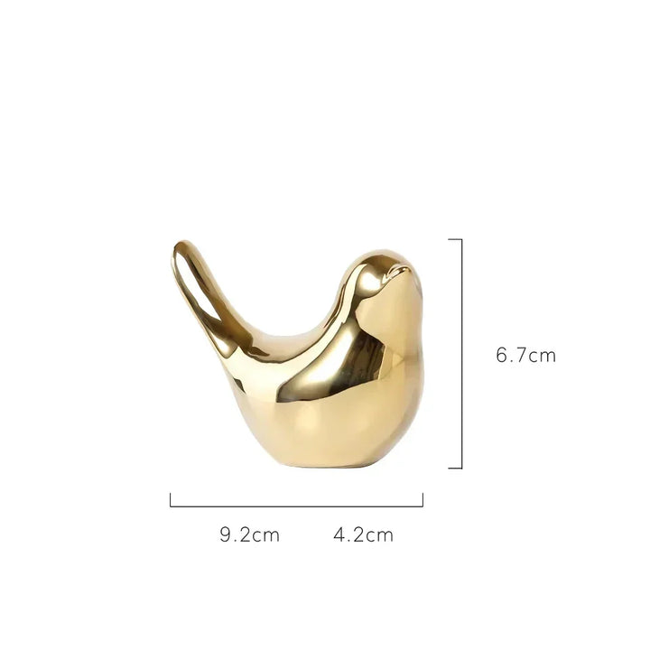 Kalsten | Nordic Golden Ceramic Bird Decoration for Modern Home Decor