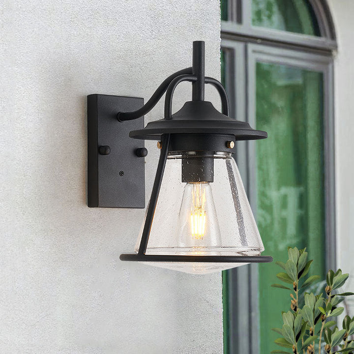 Waterproof Glass Cone Shade 1-Light Outdoor Wall Sconce Lamp | Kalsten