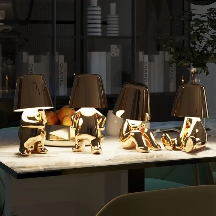 Thinker Little Golden Man Table Lamp | Kalsten