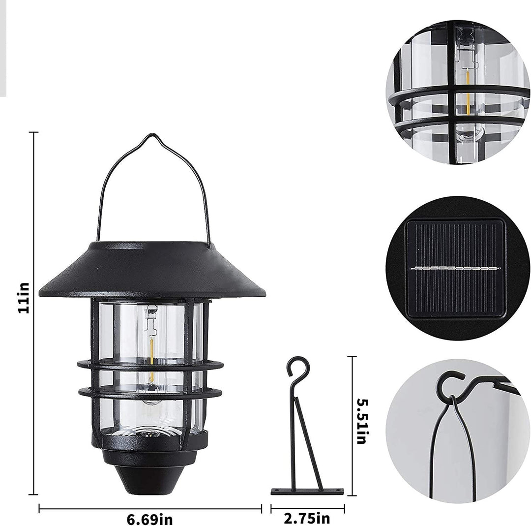 Contemporary Retro Solar Waterproof Aluminum Glass Lantern Cylinder 1-Light Hanging Wall Sconce Lamp For Outdoor Patio | Kalsten