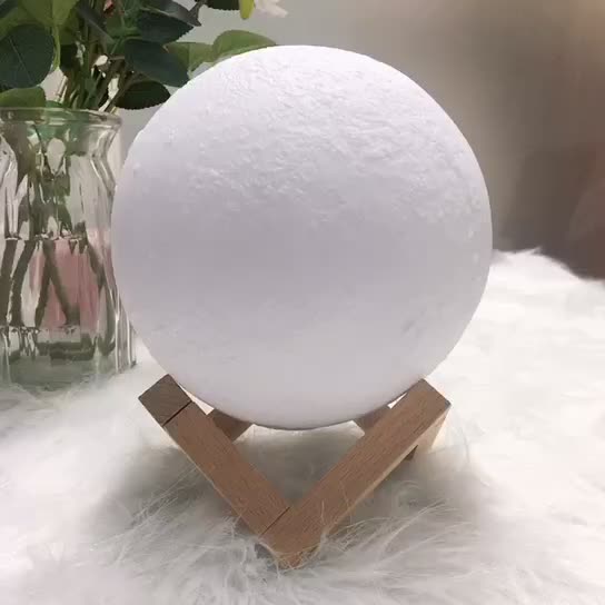 Creative Mini Rechargeable 3D Printed Moon 1-Light LED Table Lamp | Kalsten