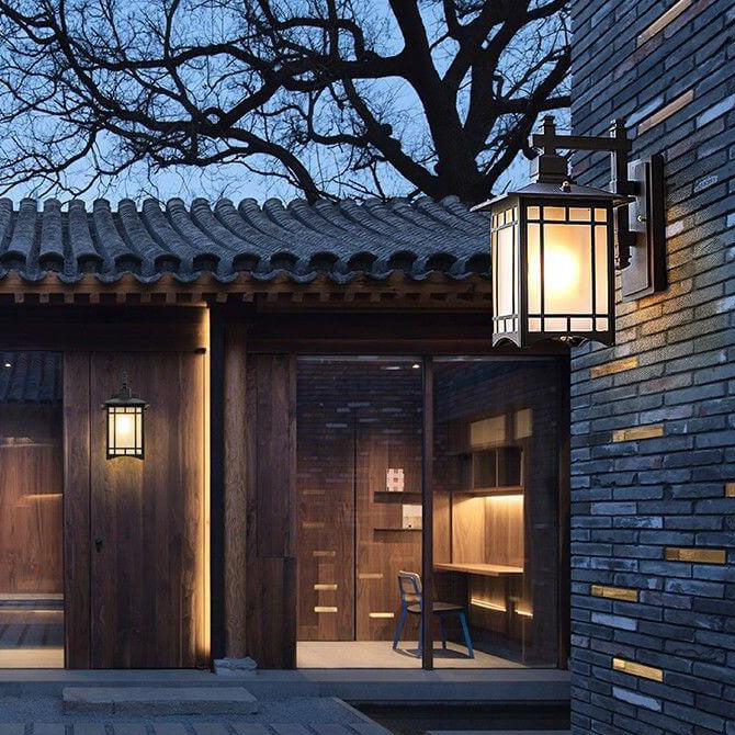 Modern Waterproof Solar Aluminum Chinese Pavilion Shape 1-Light Wall Sconce Lamp | Kalsten