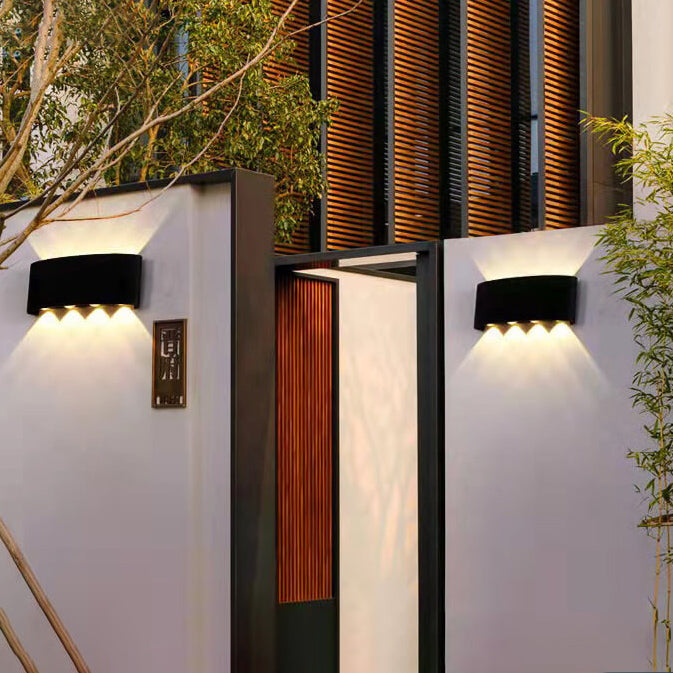 Modern Outdoor Arc Up and Down Spotlight LED Outdoor Waterproof Wall Sconce Lamp | Kalsten