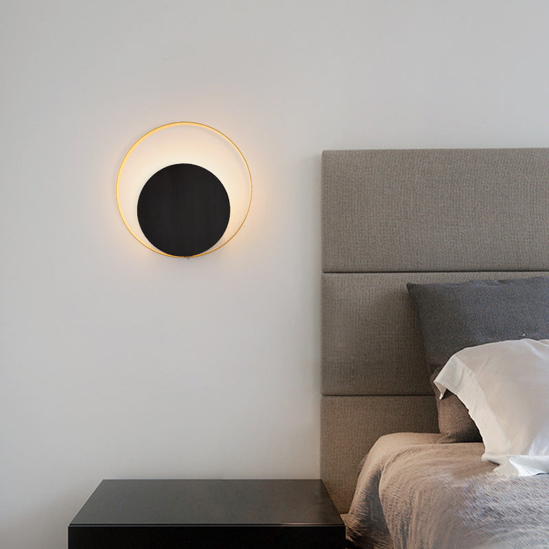 Modern Minimalist Iron Circle Ring 1-Light Wall Sconces Lamp For Bedroom | Kalsten