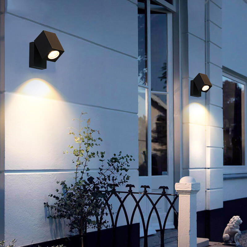 Modern Outdoor Waterproof Square Spotlight Adjustable Angle LED Garden Wall Sconce Lamp | Kalsten