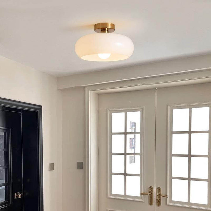 Pendant Light Glass Electroplated Copper 10.6 in Flush Mount Hallway Living Room Bedroom Modern Ceiling Lighting | Kalsten