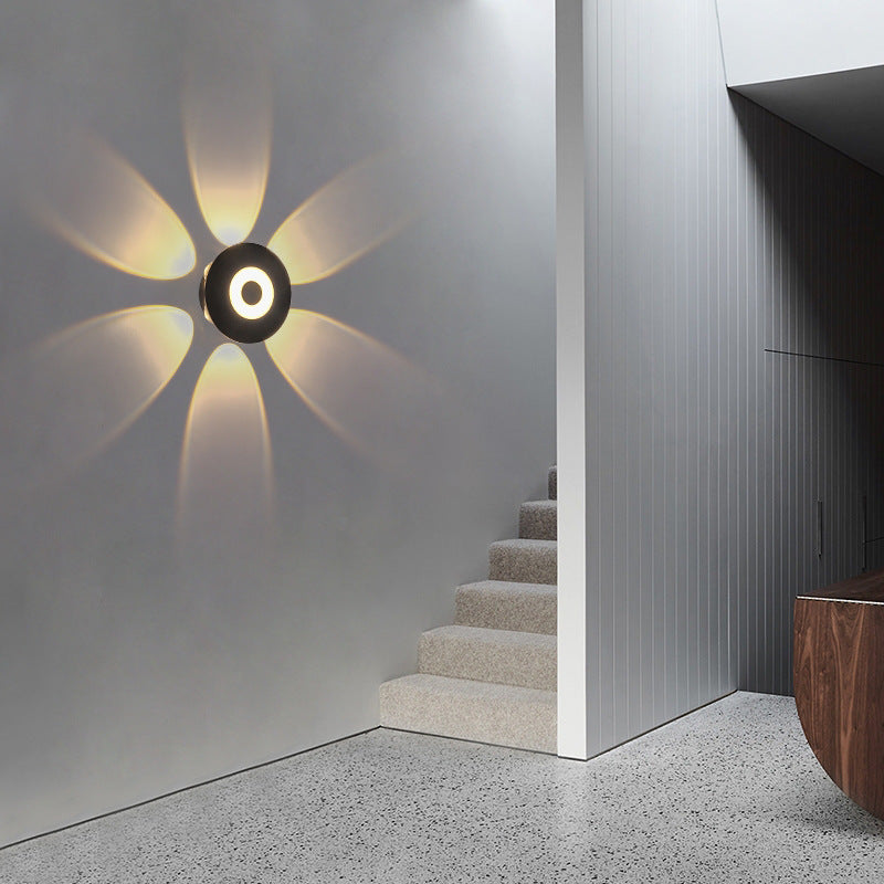 Contemporary Scandinavian Aluminum Round Shade LED Wall Sconce Lamp For Outdoor Patio | Kalsten