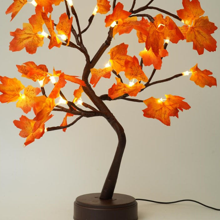 Contemporary Creative Christmas Plastic Maple Leaf Tree Lights LED Decorative Table Lamp For Bedroom | Kalsten