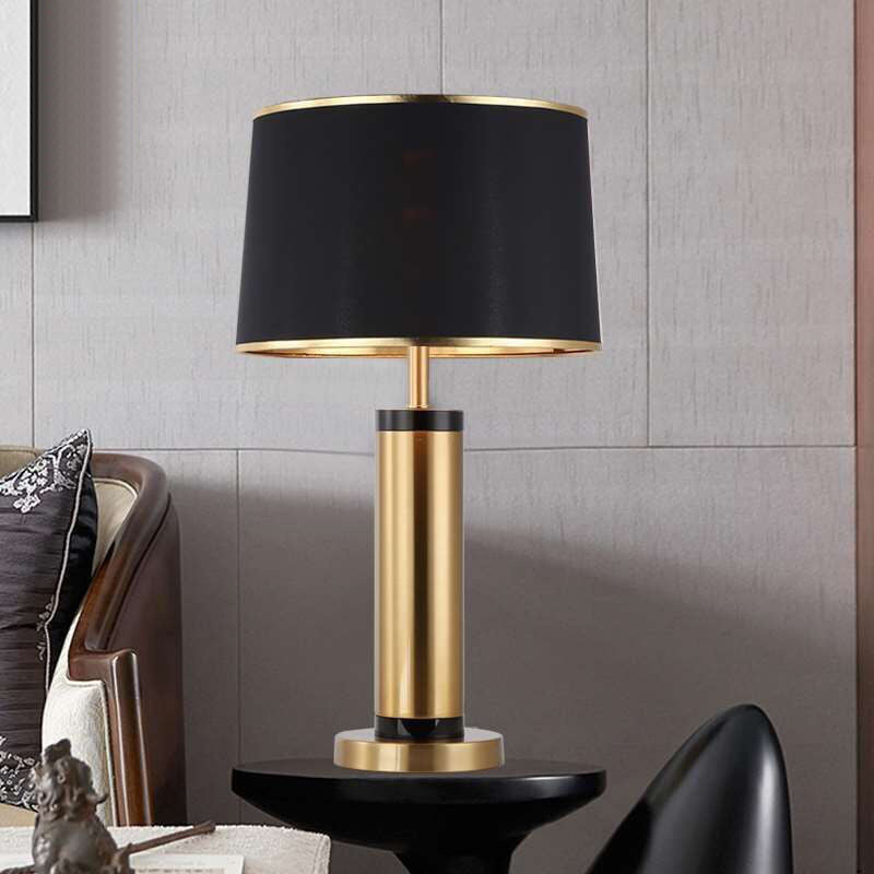 Modern Transitional Cylinder Iron Fabric 1-Light Table Lamp for the Living Room | Kalsten