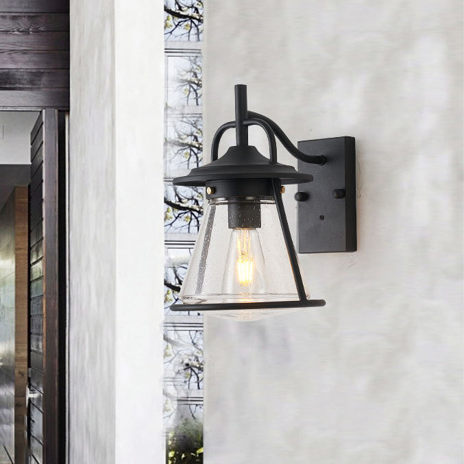 Waterproof Glass Cone Shade 1-Light Outdoor Wall Sconce Lamp | Kalsten