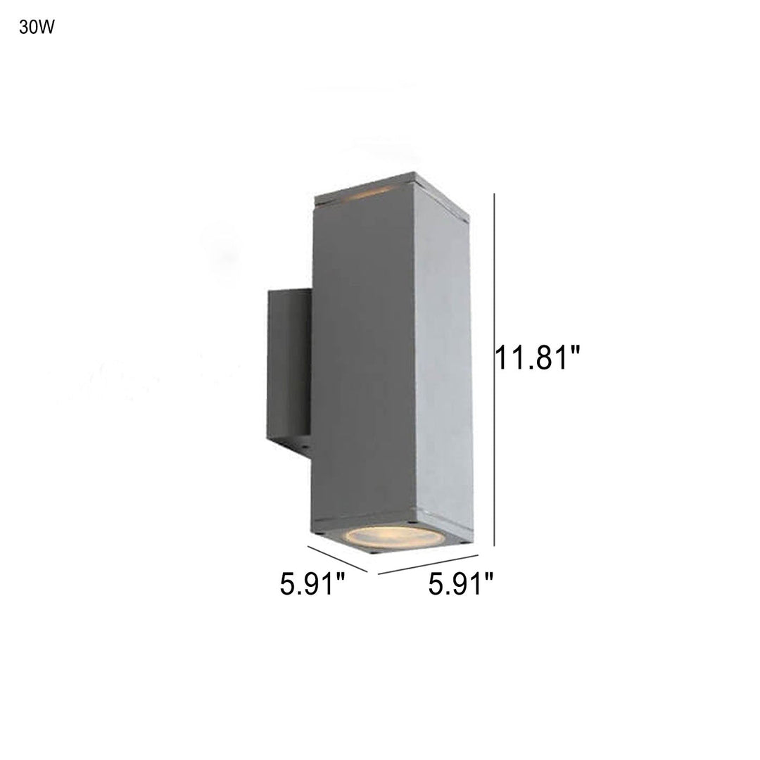 Modern Minimalist Square Column LED Luminous Outdoor Waterproof Wall Sconce Lamp | Kalsten
