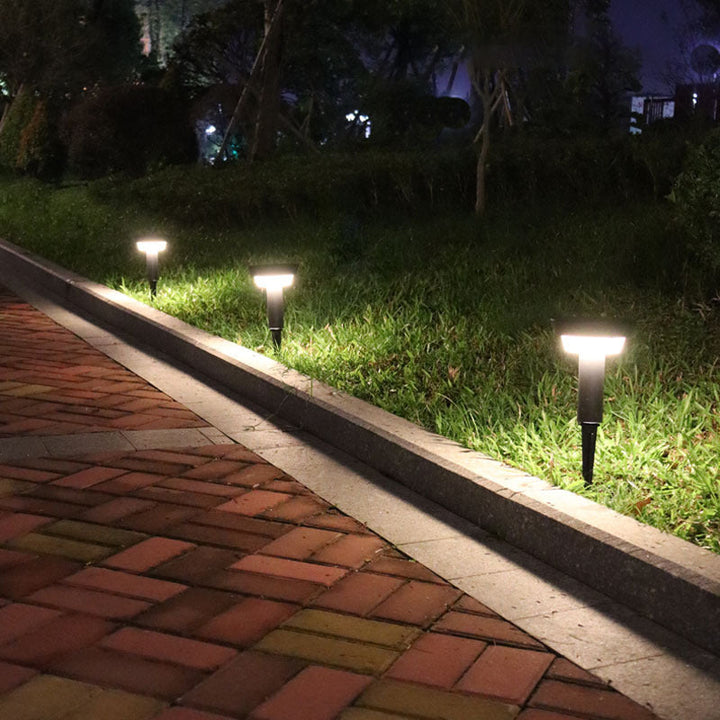 Modern Simplicity Waterproof Solar Round Aluminum Acrylic Outdoor Lights For Garden | Kalsten