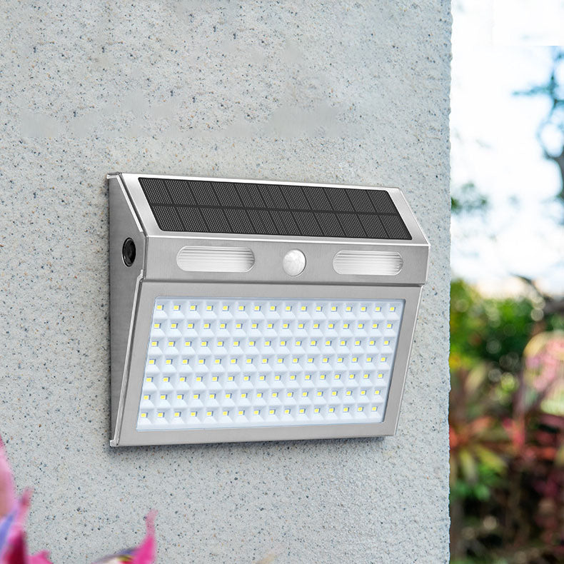 Solar Induction Stainless Steel Trapezoidal LED Outdoor Waterproof Wall Sconce Lamp | Kalsten