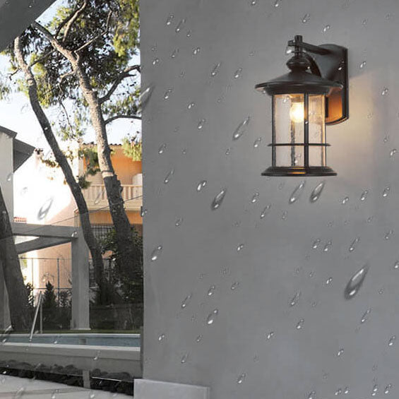 Industrial Vintage Bubble Glass Column 1-Light Outdoor Waterproof Wall Sconce Lamp | Kalsten