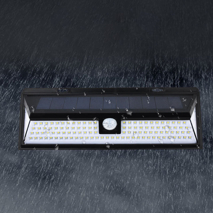 Modern Black Rectangular Human Sensor Solar Waterproof Outdoor Garden LED Wall Light | Kalsten