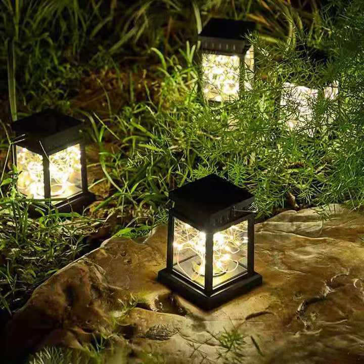Modern Minimalist Solar Rectangular Iron Glass LED Outdoor Light For Garden | Kalsten