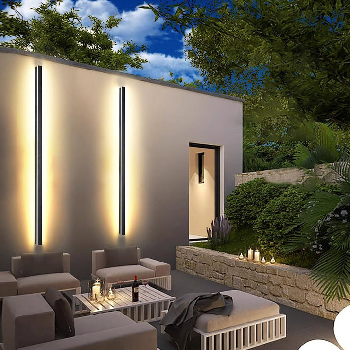 Modern Minimalist Long Rectangular Aluminum Acrylic LED Wall Sconce Lamp For Garden | Kalsten