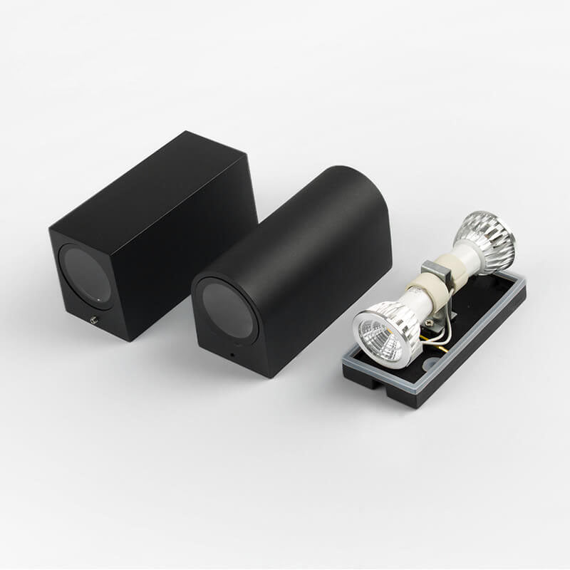 Modern Simple Outdoor Waterproof Aluminum Glass Cylinder 2-Light Wall Sconce Lamp | Kalsten