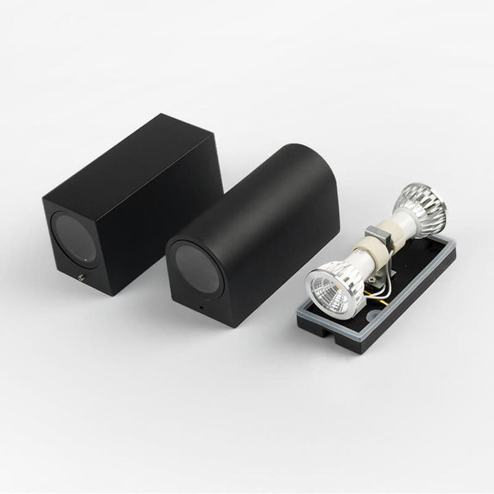 Modern Simple Outdoor Waterproof Aluminum Glass Cylinder 2-Light Wall Sconce Lamp | Kalsten