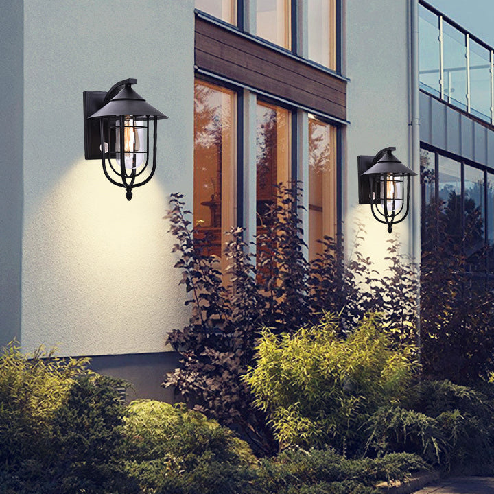 Contemporary Industrial Iron Waterproof Human Body Sensing 1-Light Outdoor Wall Sconce Lamp For Outdoor Patio | Kalsten