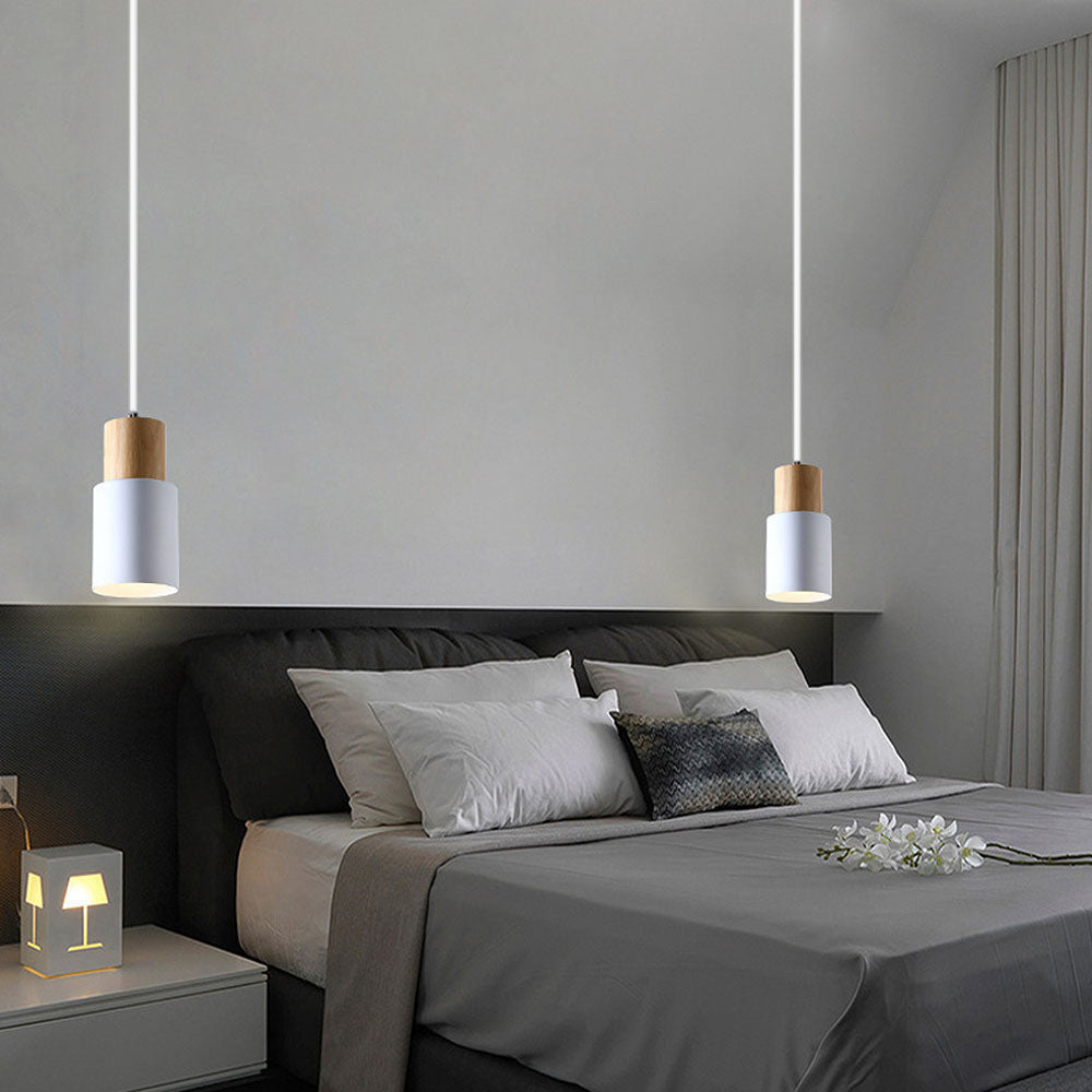 Modern Wood & Black Pendant Lamp Kalsten