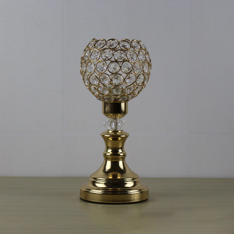European Luxury Crystal Ball 1-Light Art Table Lamp | Kalsten
