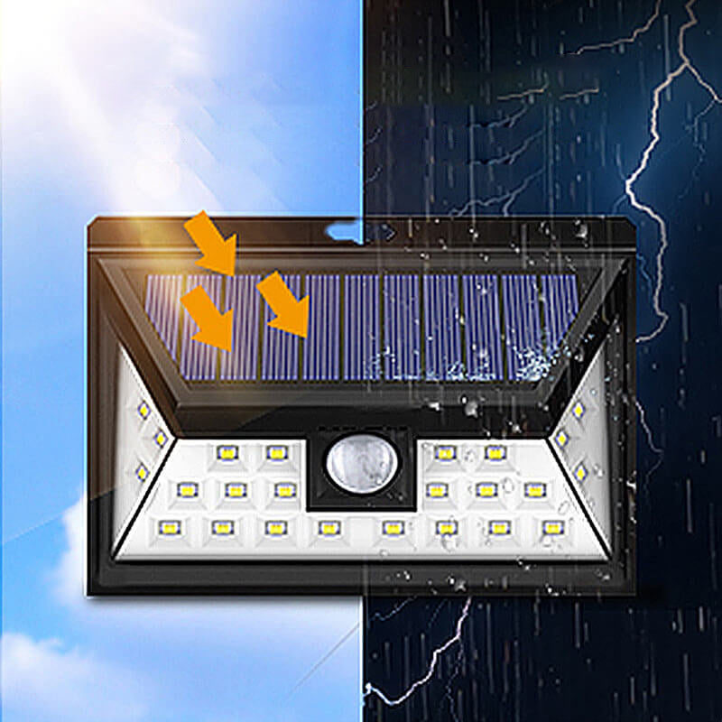 Outdoor Solar Trapezoid Body Sensor Waterproof LED Patio Wall Sconce Lamp | Kalsten